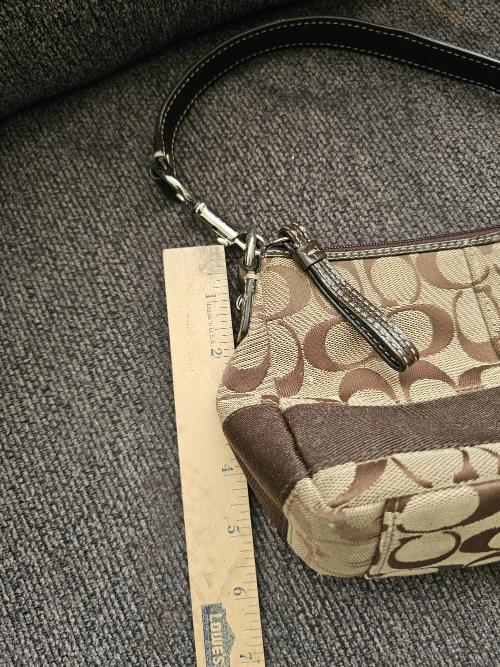 2009 Vintage Coach Signature Canvas and Leather Shoulder Bag in Brown